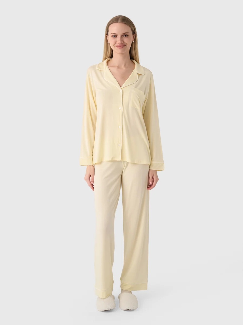 Eberjey Gisele Long Pajamas in buttercream
